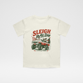 Sleigh All Day Christmas Monster Truck Toddler Tee – Beige